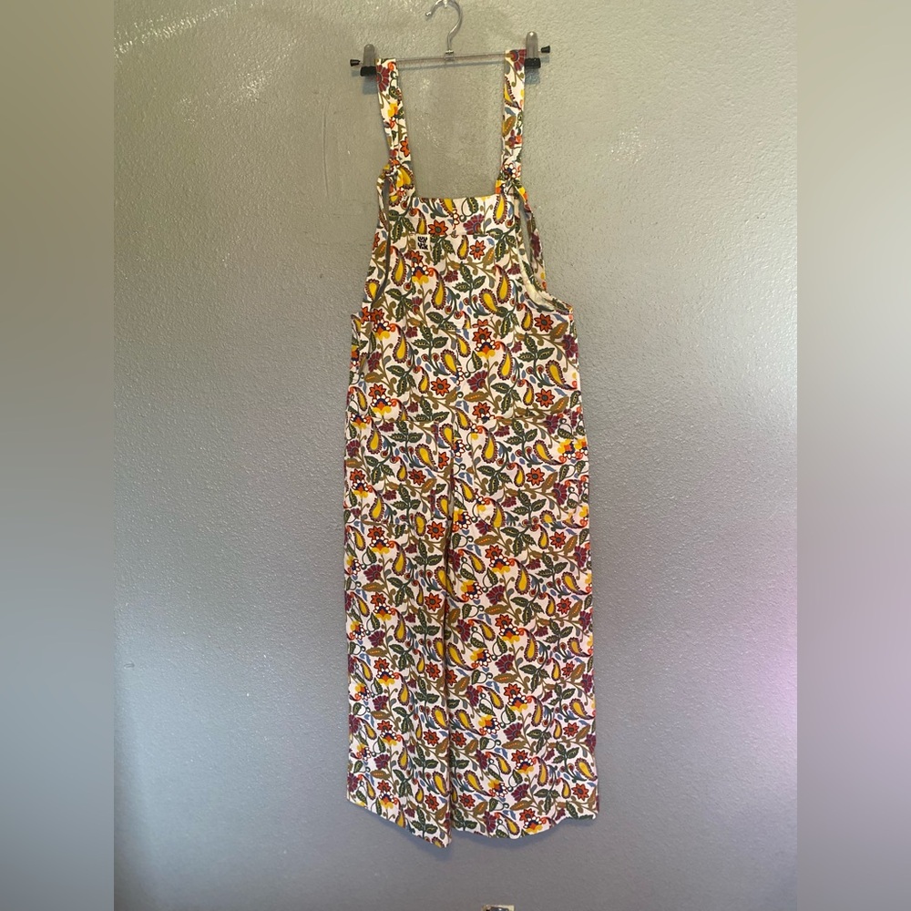 LUCY & YAK paisley print JENNY wide leg overalls dungarees uk 4